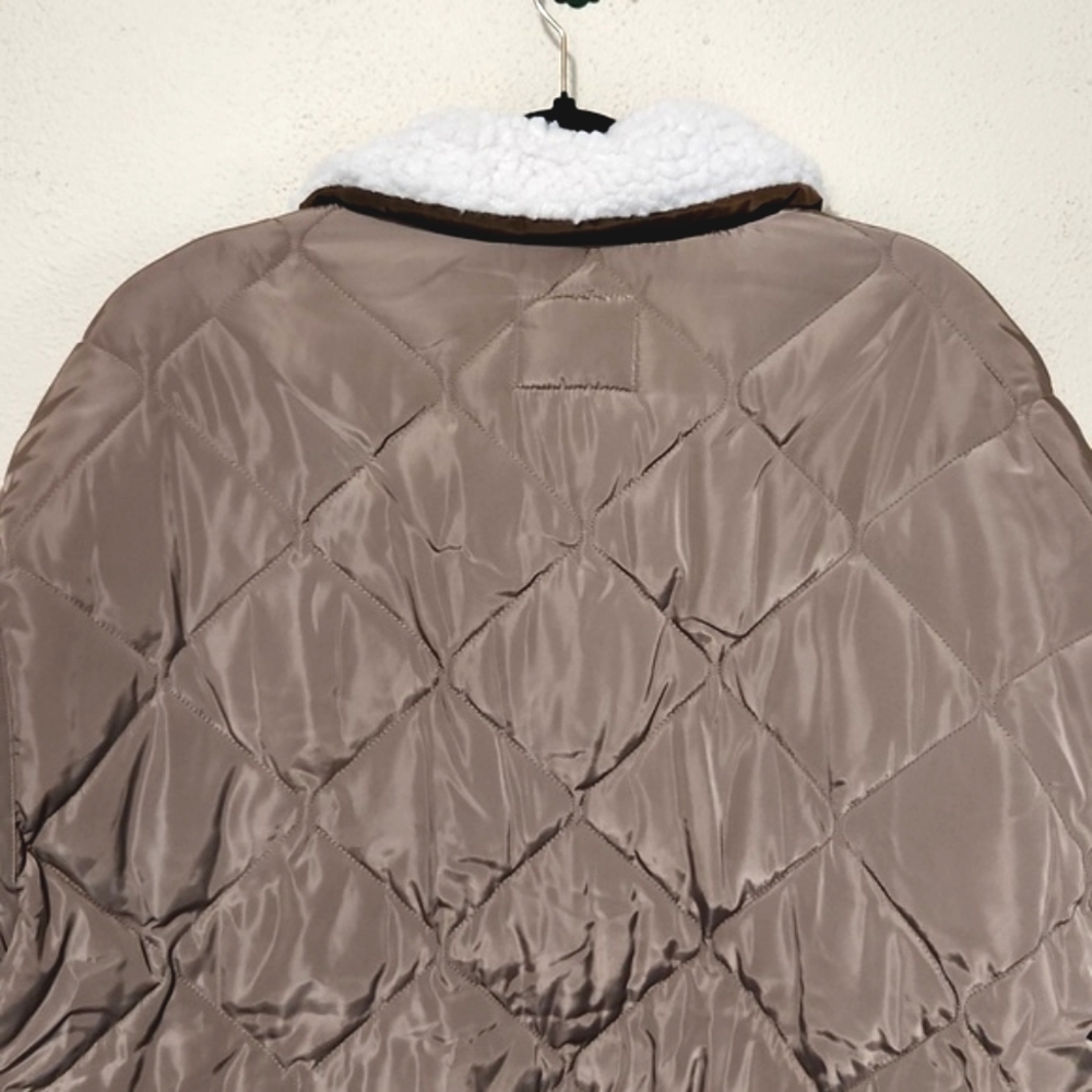 NWT! Lucky Brand Quilted Faux Fur Toffee Tobacco XL - Picture 8 of 15